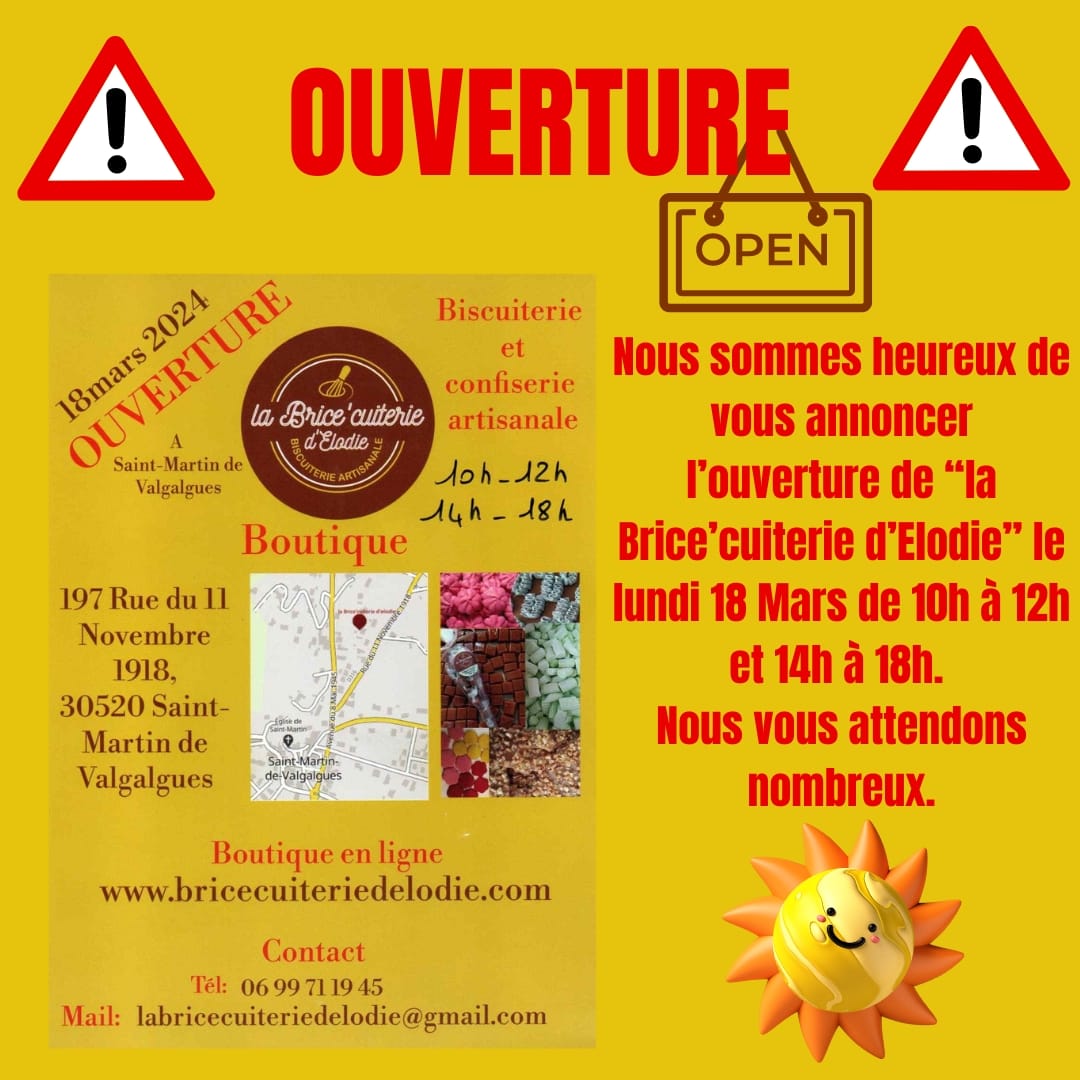 Ouverture de la « Brice’cuiterie d’Elodie »