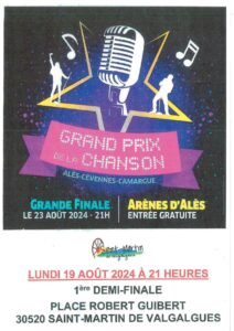 Lire la suite à propos de l’article Grand Prix de la Chanson – 19 août 2024