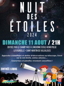 Lire la suite à propos de l’article La Nuit des Etoiles – 11 août 2024